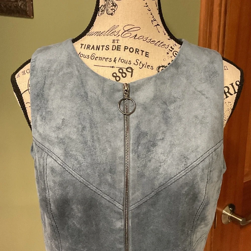 BCBGMaxAzria Blue Faux Suede Mini Dress, Size 10
